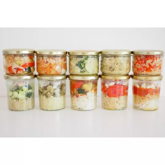 rangée de petits pots pour bébé fait maison boboco