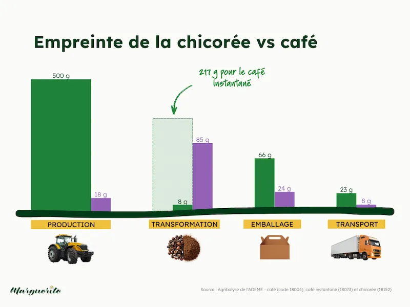Empreinte carbone chicorée vs café