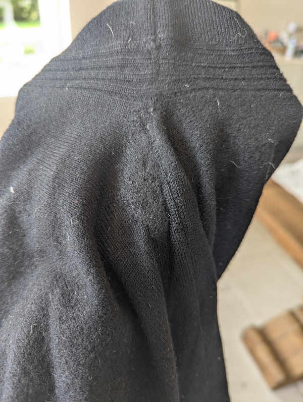 aisselle pull après réparation
